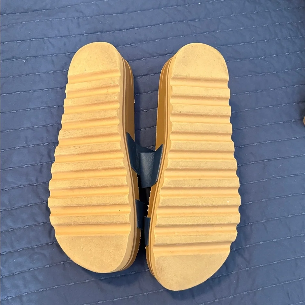Reef Deep Blue Cork Slide Sandals - Picture 2 of 3